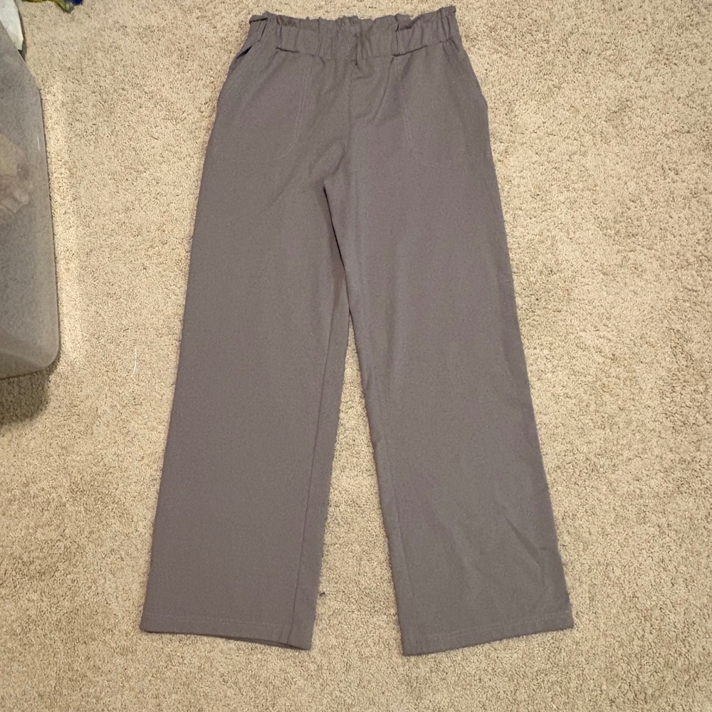 Joie Wide Leg Pants Lounge Casual Elastic Waist Pull On tan Size M
